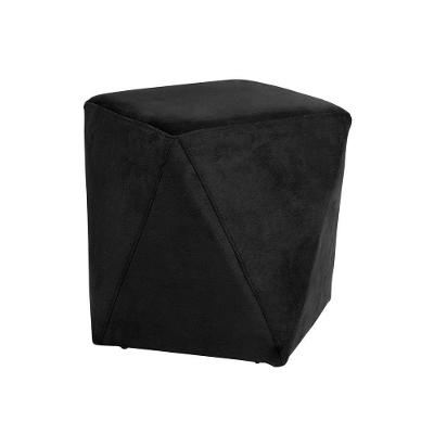 Puff Sala de Estar Blois Veludo Preto Gran Belo