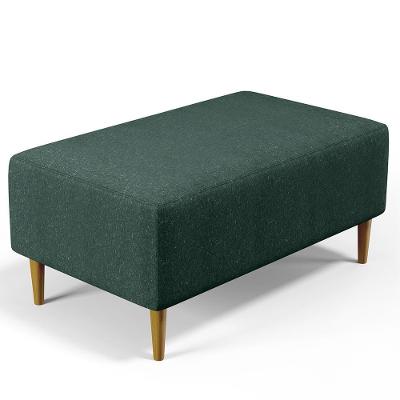 Puff Sala De Estar Cléo Pés Palito 90 Cm Linho Verde Musgo