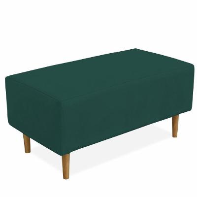 Puff Sala De Estar Cléo Pés Palito 90 Cm Suede Verde Musgo