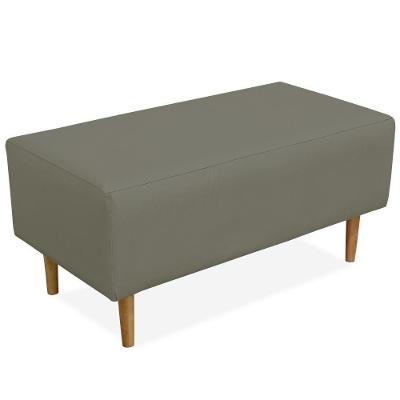 Puff Sala De Estar Cléo W01 Pés Palito 90 Cm Corino Cinza