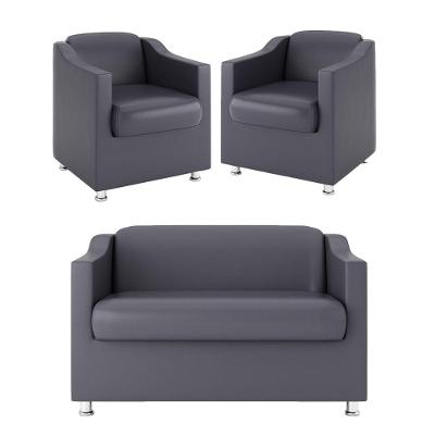 Kit Namoradeira 2 Lugares Tilla + 2 Poltronas cinza