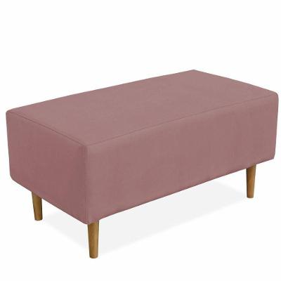Puff Sala De Estar Cléo W01 Pés Palito 90 Cm Suede Rosê