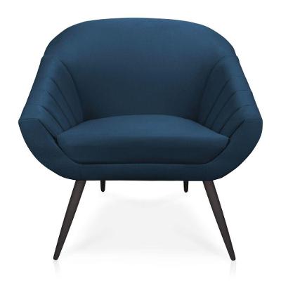 Poltrona Giovana Suede Azul Marinho de Ferro