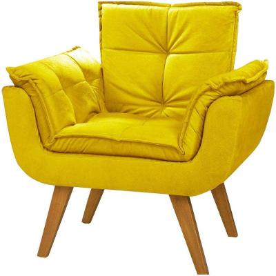 Poltrona Decorativa Opala Suede Amarelo - Dora Bela