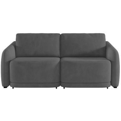 Sofá Cama Casal Para Sala 176cm Polska K04 Veludo Cinza Escuro - Mpozenato