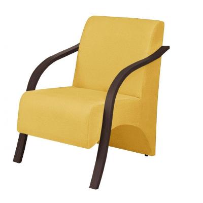 Poltrona Vênus 1 Lugar Braço Madeira Amarelo