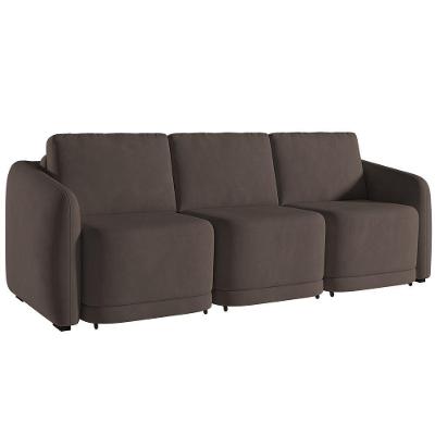 Sofá Cama Casal Para Sala 246cm Polska K04 Veludo Marrom - Mpozenato