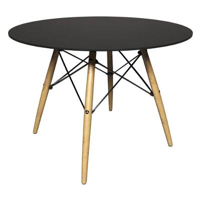 Mesa De Jantar 4 Lugares Redonda 120cm Tampo Mdf Pés Eiffel Paris R02 Preto - Mpozenato