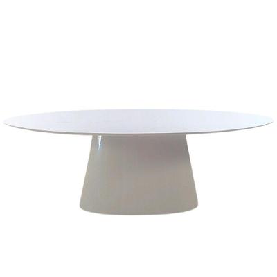 Mesa De Jantar Cone Oval 140x90cm Laca Branca