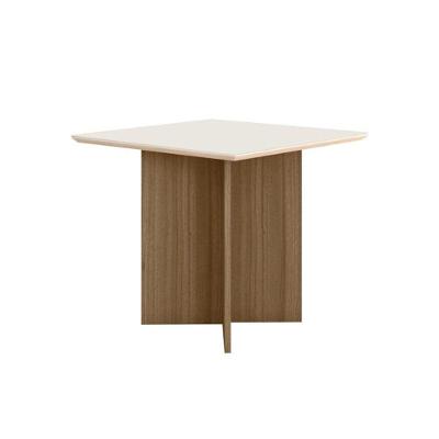 Mesa De Jantar Helo 90Cm Carvalho/Off White - Poliman