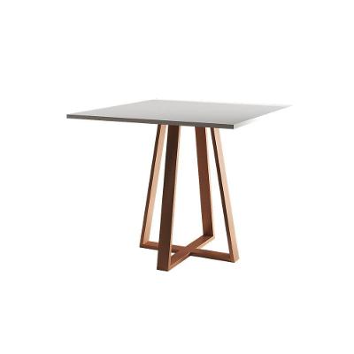 Mesa De Jantar Mônaco 90cm Branca Base Cobre - Cor: Branco