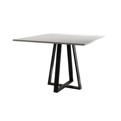 Mesa De Jantar Mônaco 110cm Tampo Branco Pés Preto - Cor: Branco