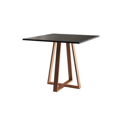 Mesa De Jantar Mônaco 90cm Preta Base Cobre - Cor: Preto