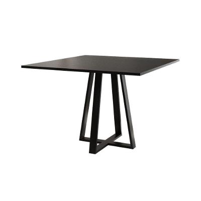 Mesa De Jantar Mônaco 110cm Tampo Preto Pés Preto - Cor: Preto