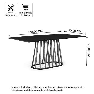 Mesa De Jantar Retangular 6 Lugares 160x90cm Base Madeira Gabi Branca - Straub Web