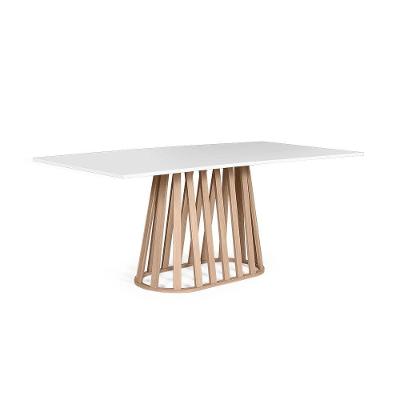Mesa De Jantar Retangular 6 Lugares 180x90cm Gabi Branco/jade - Straub Web