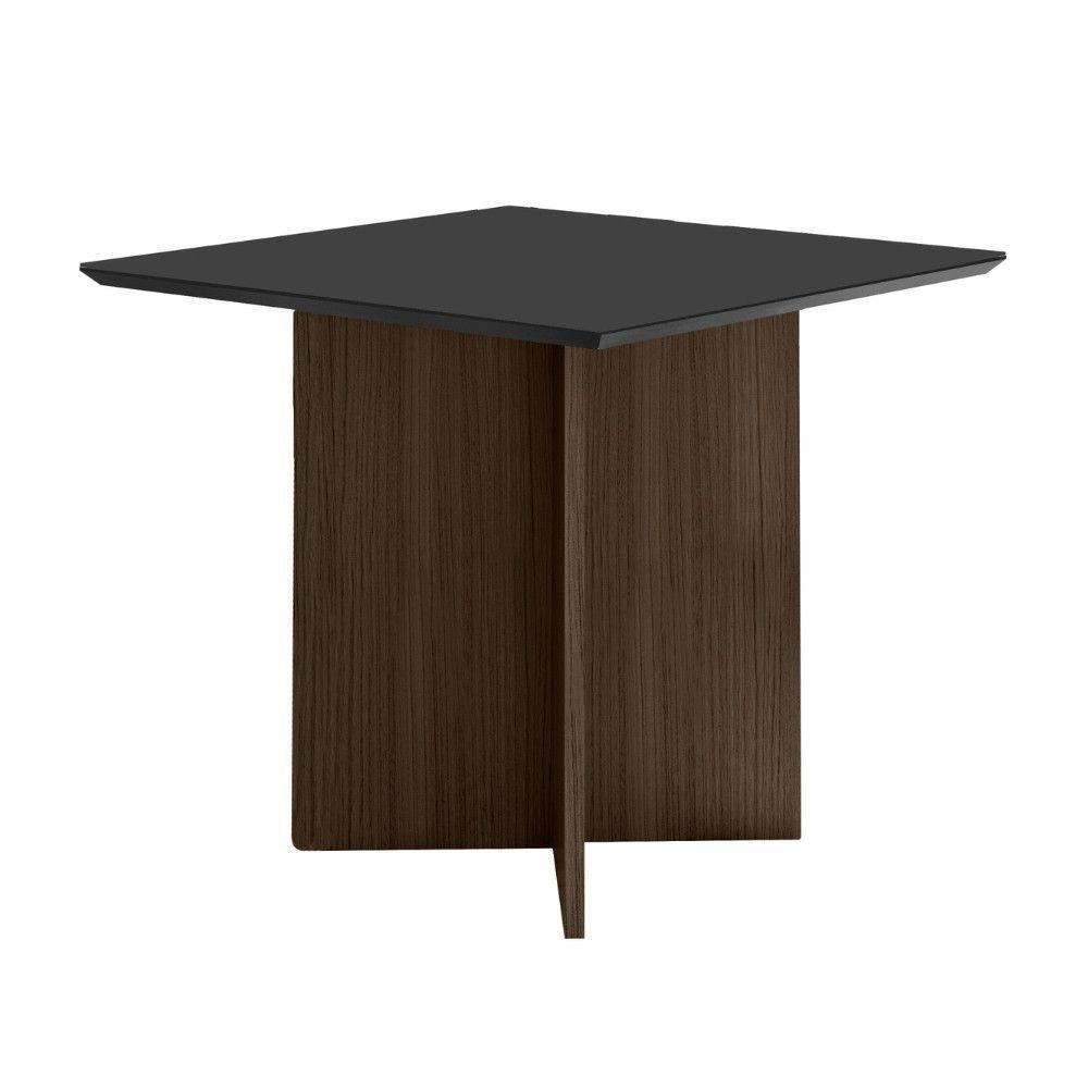 Mesa De Jantar Retangular Tampo Chanfrado Sem Vidro 90cm Helô Poliman Móveis Amendoa/grafite - 2