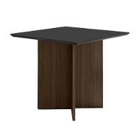 Mesa De Jantar Retangular Tampo Chanfrado Sem Vidro 90cm Helô Poliman Móveis Amendoa/grafite - 1