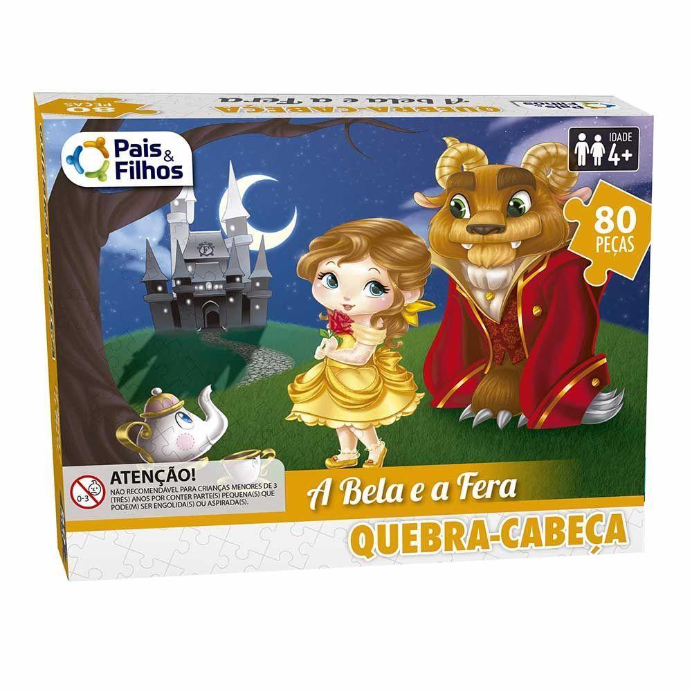 Quebra-Cabeça - 80 Peças - A Bela E A Fera - Pais E Filhos - 1