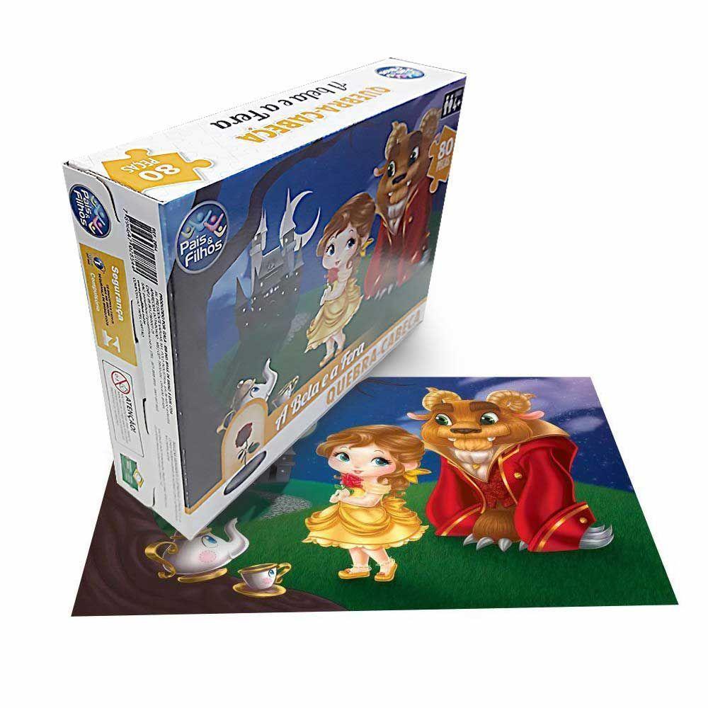 Quebra-Cabeça - 80 Peças - A Bela E A Fera - Pais E Filhos - 2
