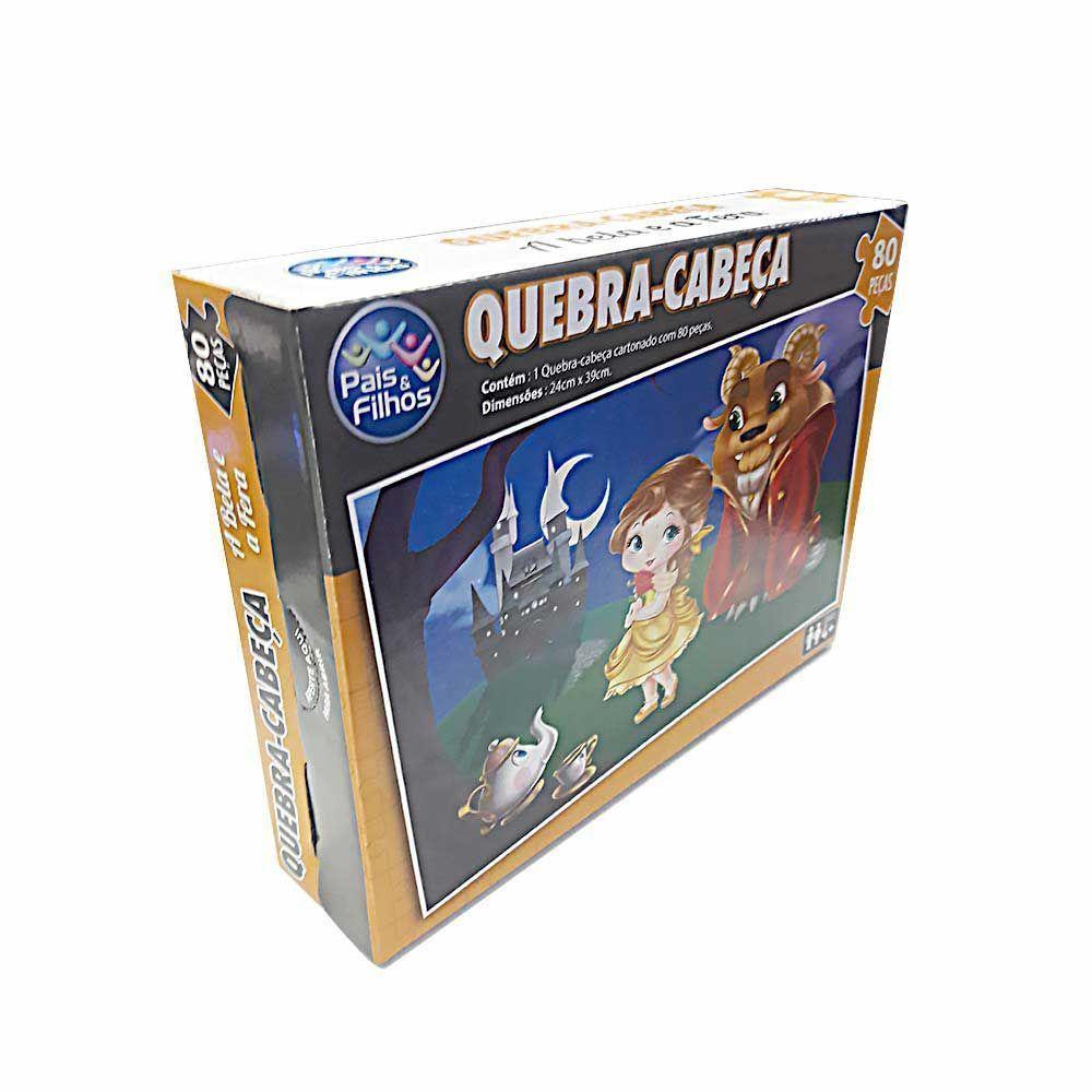 Quebra-Cabeça - 80 Peças - A Bela E A Fera - Pais E Filhos - 4