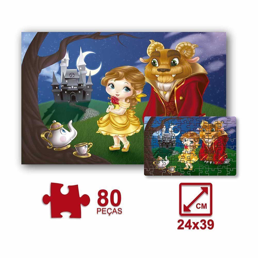 Quebra-Cabeça - 80 Peças - A Bela E A Fera - Pais E Filhos - 5