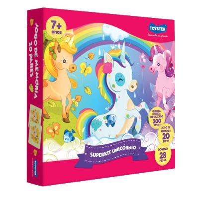 Super Kit Jogos 3 Em 1 Unicórnio Metalizado Toyster
