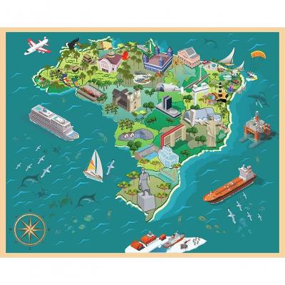 Quebra Cabeça - Mapa Do Brasil - 98 X 78cm - 1014 Peças