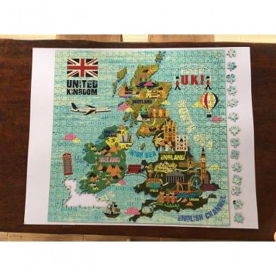 Quebra Cabeça Mapa Do Reino Unido - 78x78cm 676 Peças