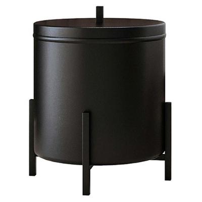 Lixeira 6 L Lovell Aluminio Banheiro Cozinha Lavabo Preto Dhom Preto