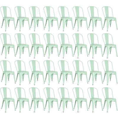 Kit 32 Cadeiras Iron Tolix Design Industrial Verde Claro