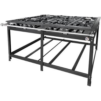 Fogao 8 Bocas Duplo Parede 40X40 Baixa Pressao Luxo Mr Fogoes 800201