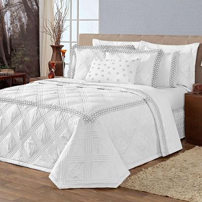 Kit Cobre Leito Romano Micropercal 200 Fios Queen 07 Peças - Branco