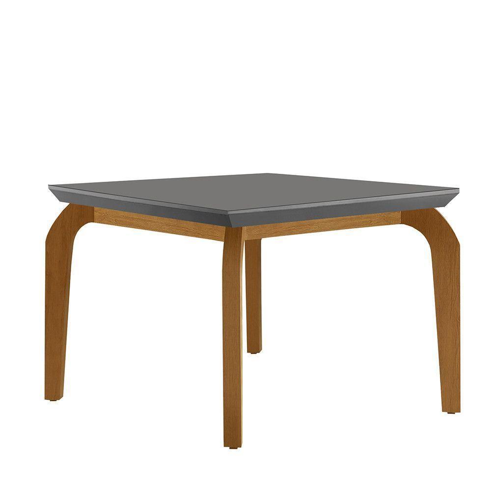 Mesa Para Sala De Jantar Liz 120cm Em Mdf E Vidro Grafite/ Imbuia/ Serig. Grafite - 1