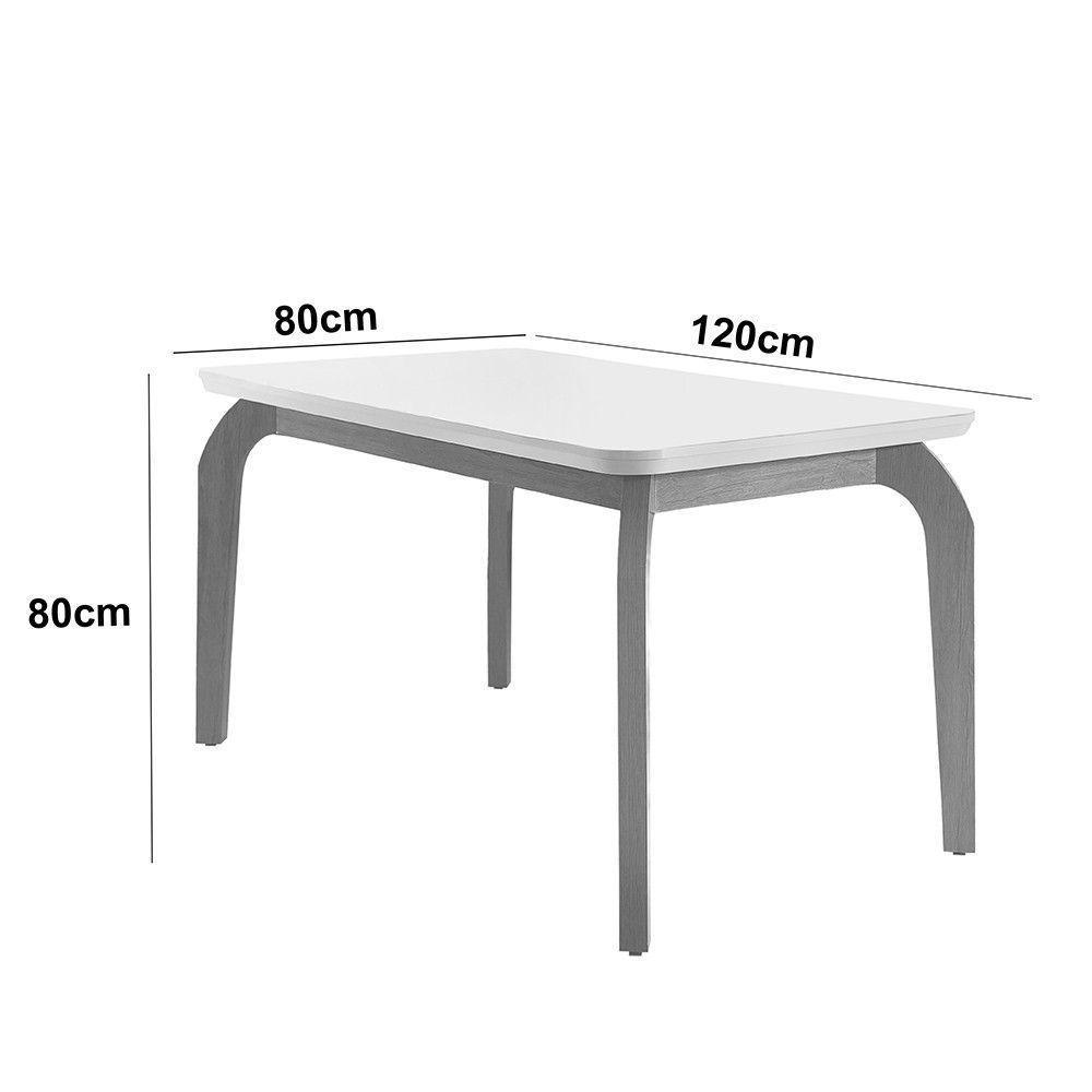 Mesa Para Sala De Jantar Liz 120cm Em Mdf E Vidro Grafite/ Imbuia/ Serig. Grafite - 4