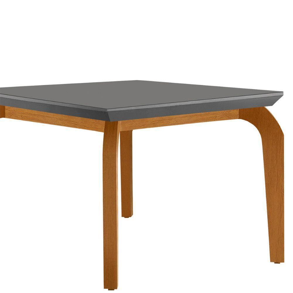 Mesa Para Sala De Jantar Liz 120cm Em Mdf E Vidro Grafite/ Imbuia/ Serig. Grafite - 5