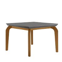 Mesa Para Sala De Jantar Liz 120cm Em Mdf E Vidro Grafite/ Imbuia/ Serig. Grafite - 1