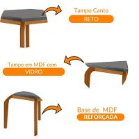 Mesa Para Sala De Jantar Liz 120cm Em Mdf E Vidro Grafite/ Imbuia/ Serig. Grafite - 5