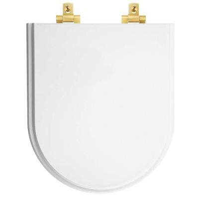 Tampa De Vaso Com Fechamento Lento Belle Epoque Branco Para Louça Deca Com Ferragem Dourada
