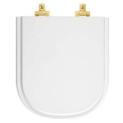 Tampa De Vaso Com Fechamento Lento Vogue Plus Branco Para Louça Deca Com Ferragem Dourada