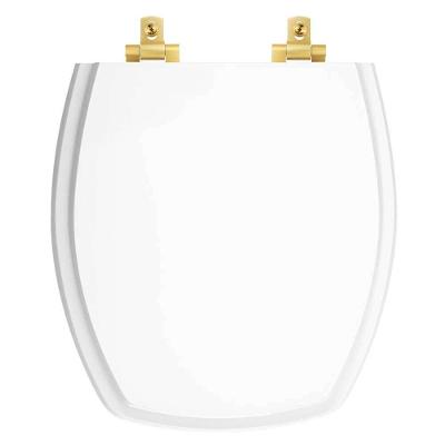 Assento Sanitário Laqueado Soft Close Thema Branco Para Vaso Incepa Com Ferragem Dourada