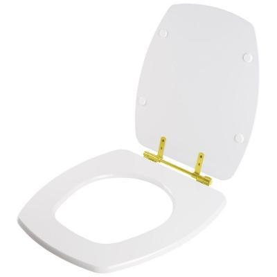 Tampa De Vaso Poliester Thema Branco Com Ferragem Dourada