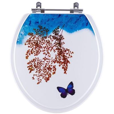 Assento Sanitário Decorado Borboleta Oval Para Vaso Incepa