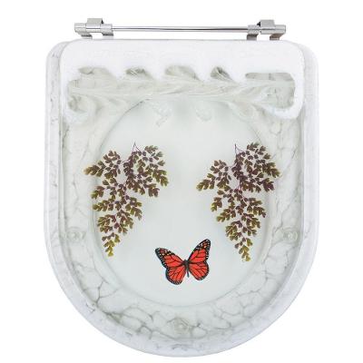 Tampa Para Vaso Incepa Acrílico Branco C/Borboleta Vermelha
