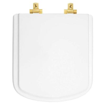 Assento Sanitário Laqueado Soft Close Bali Branco Para Vaso Incepa Com Ferragem Dourada