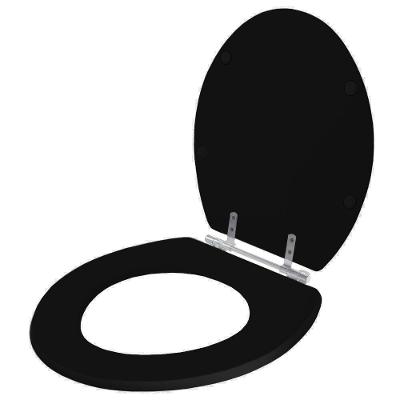 Assento Sanitário Poliester Flamingo Preto Para Vaso Incepa