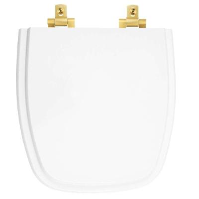 Assento Sanitário Laqueado Soft Close City Branco Para Vaso Celite Com Ferragem Dourada