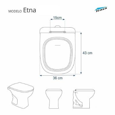 Assento Sanitario Poliester Borboleta Preto Para Vaso Icasa