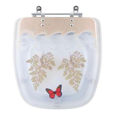Tampa De Vaso Poliéster Decorada Borboleta Fit Bege Para Louça Celite