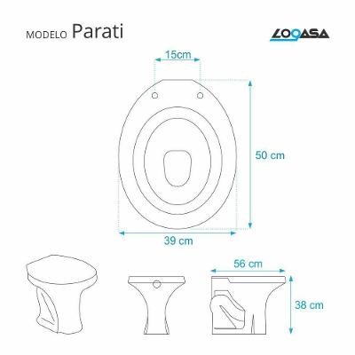 Assento Sanitario Parati Preto Para Vaso Logasa